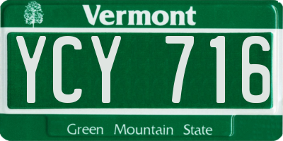 VT license plate YCY716