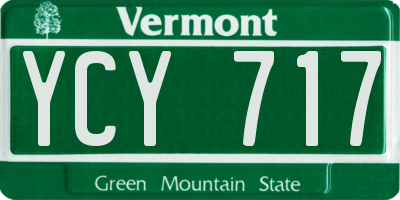 VT license plate YCY717