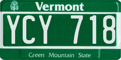 VT license plate YCY718