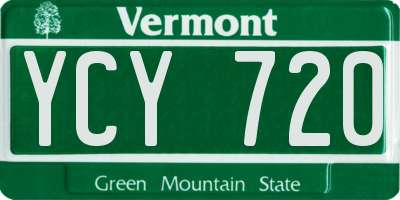 VT license plate YCY720