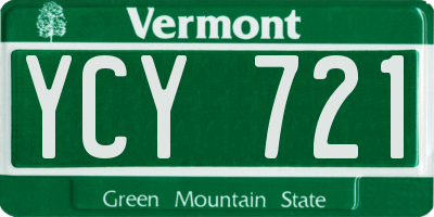 VT license plate YCY721