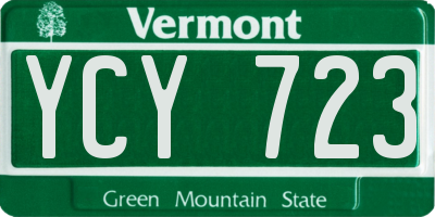 VT license plate YCY723
