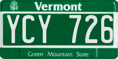 VT license plate YCY726