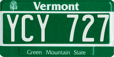 VT license plate YCY727