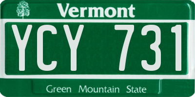VT license plate YCY731