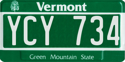VT license plate YCY734