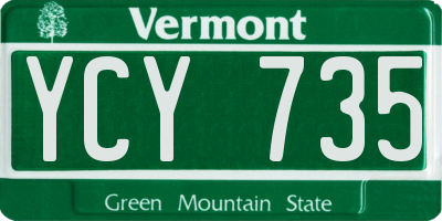 VT license plate YCY735
