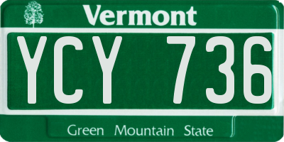 VT license plate YCY736