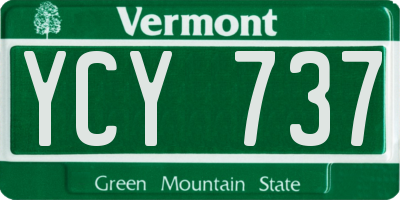 VT license plate YCY737