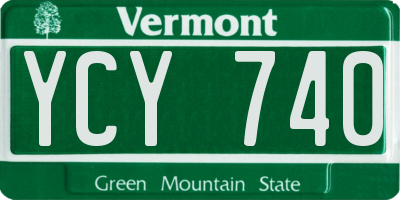VT license plate YCY740