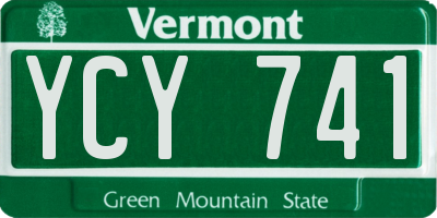 VT license plate YCY741
