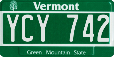 VT license plate YCY742