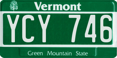 VT license plate YCY746
