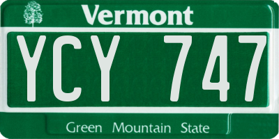 VT license plate YCY747