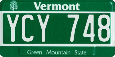 VT license plate YCY748