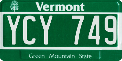 VT license plate YCY749