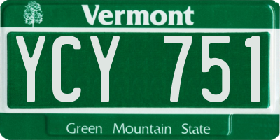 VT license plate YCY751