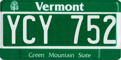 VT license plate YCY752