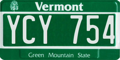 VT license plate YCY754