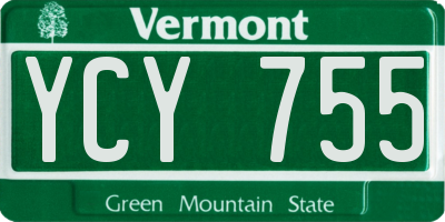 VT license plate YCY755