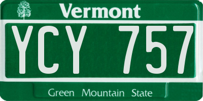 VT license plate YCY757