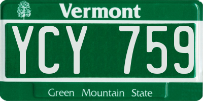 VT license plate YCY759