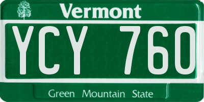 VT license plate YCY760