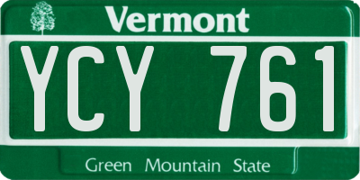 VT license plate YCY761