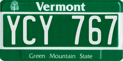 VT license plate YCY767