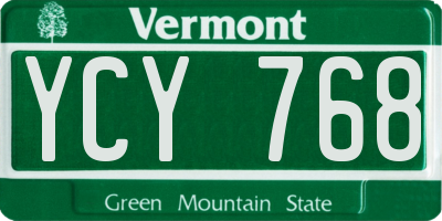 VT license plate YCY768