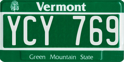 VT license plate YCY769