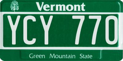 VT license plate YCY770
