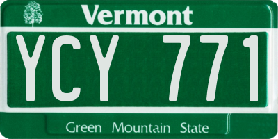 VT license plate YCY771