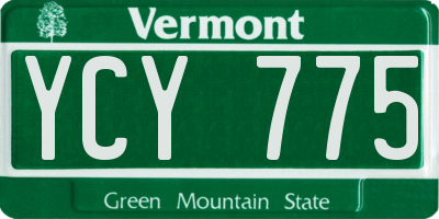 VT license plate YCY775