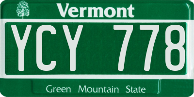 VT license plate YCY778