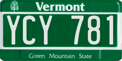 VT license plate YCY781