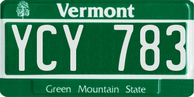 VT license plate YCY783