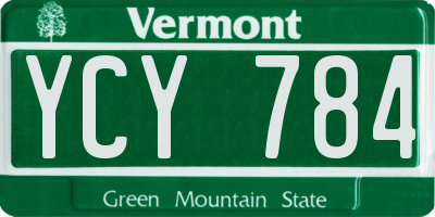 VT license plate YCY784