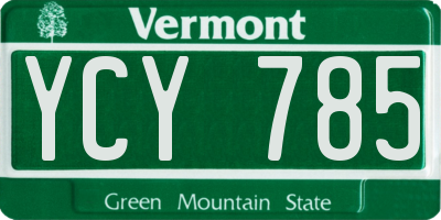 VT license plate YCY785