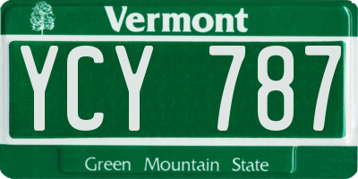 VT license plate YCY787