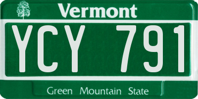 VT license plate YCY791