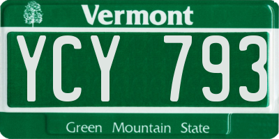 VT license plate YCY793