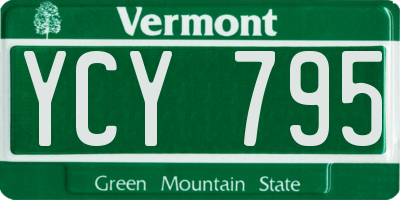 VT license plate YCY795
