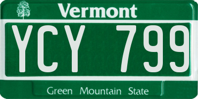 VT license plate YCY799