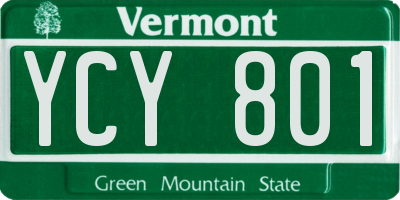 VT license plate YCY801