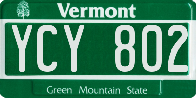 VT license plate YCY802