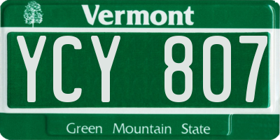 VT license plate YCY807