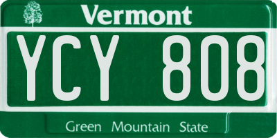 VT license plate YCY808