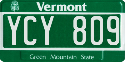 VT license plate YCY809