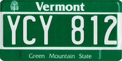 VT license plate YCY812